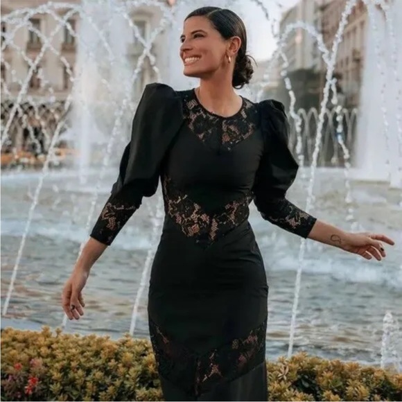 H&M Conscious Lace Trimmed Dress New with tags! - Picture 5 of 14